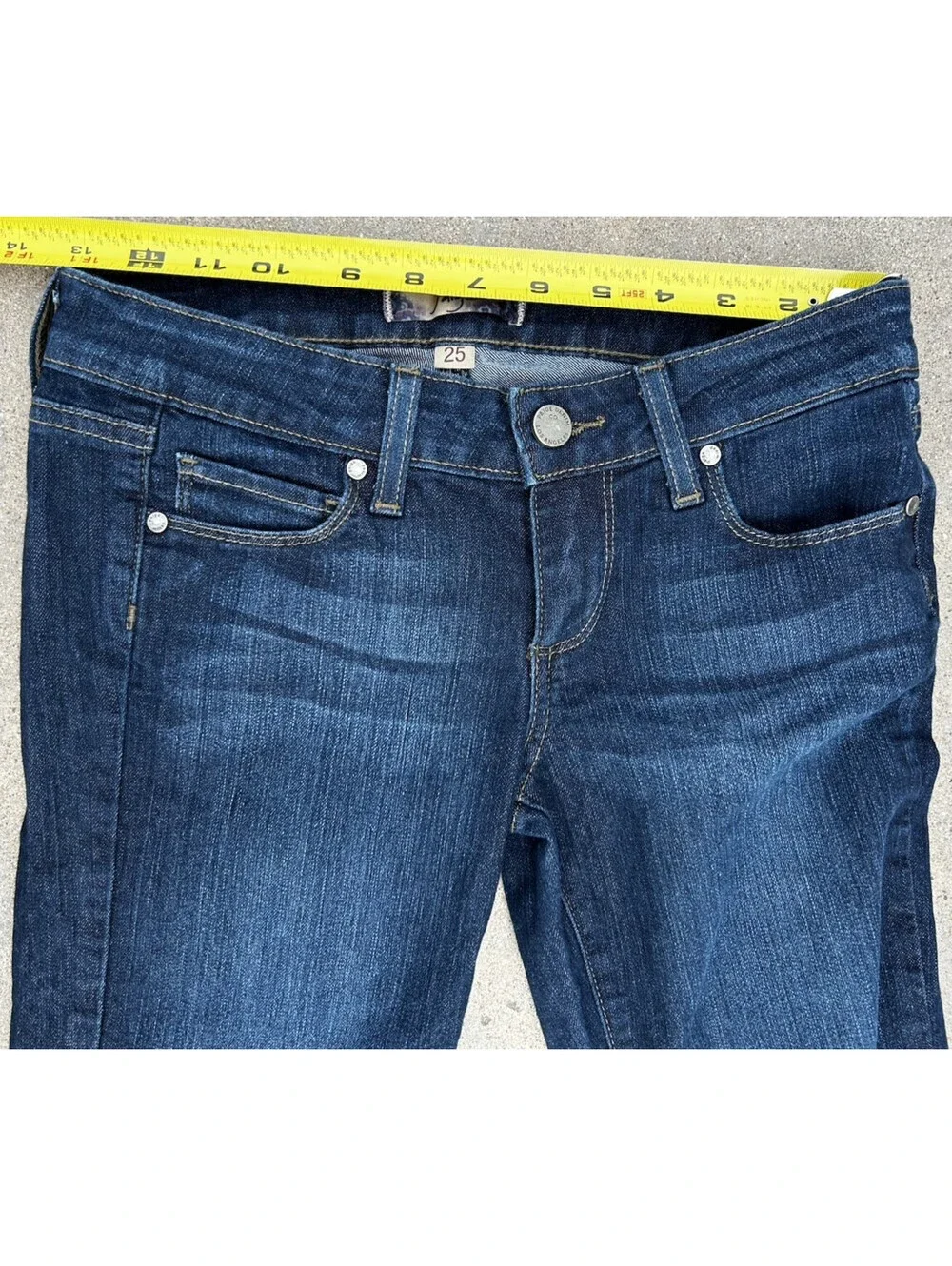 Paige Skyline Made in USA Bootcut Stretch Denim Jeans Womens 25W x 32.5L Rise 7